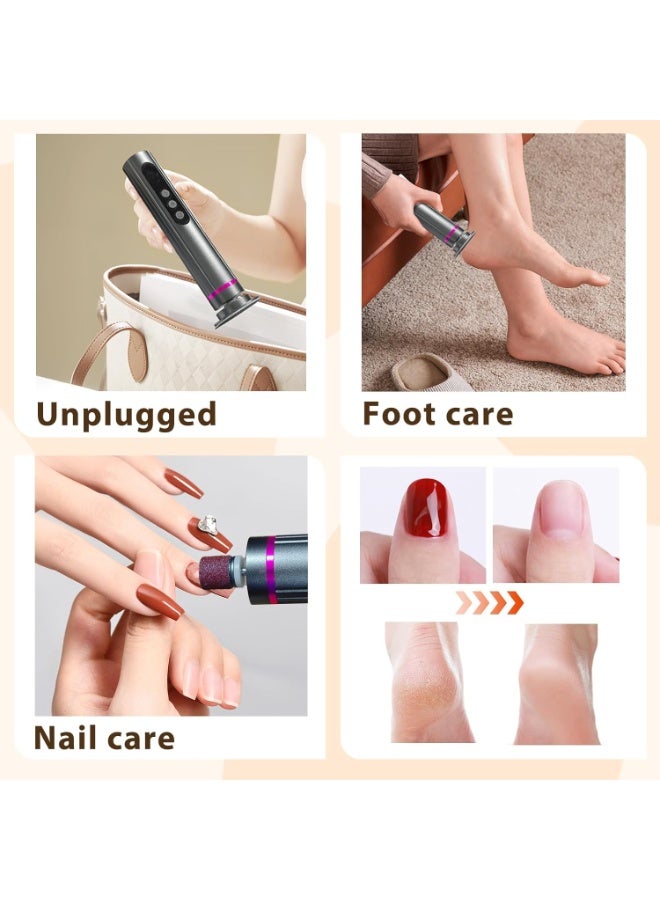 Bukela Electric Foot Callus Remover,  2-in-1 Rechargeable Foot File with 9-Speed Adjustable, Digital Display, Sanding Discs & Grinding Heads, Cordless Pedicure Tool for Smooth Feet - Image 3
